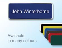 58x22mm Coloured name badge in frame with text