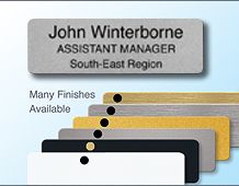Executive style panel badge with 3 lines of text 73x23mm
