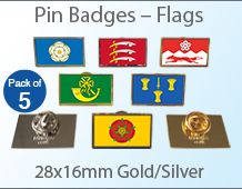 Flag pin badge. English Counties. (pack of 5)